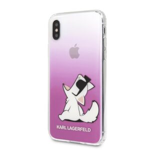 Karl Lagerfeld FC Case iPhone XS – X – Roze Transparant