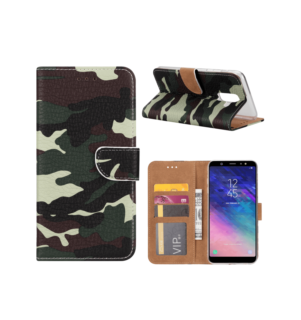 Camoprint Boekmodelhoesje Samsung Galaxy A6 Plus
