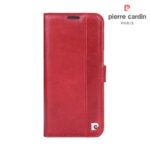 variatie Pierre Cardin Echt Lederen Bookcover iPhone XS Max – Rood