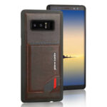 variatie Pierre Cardin Leren Telefooncase Met Kaarthouder Samsung Galaxy Note 8 – Donkerbruin