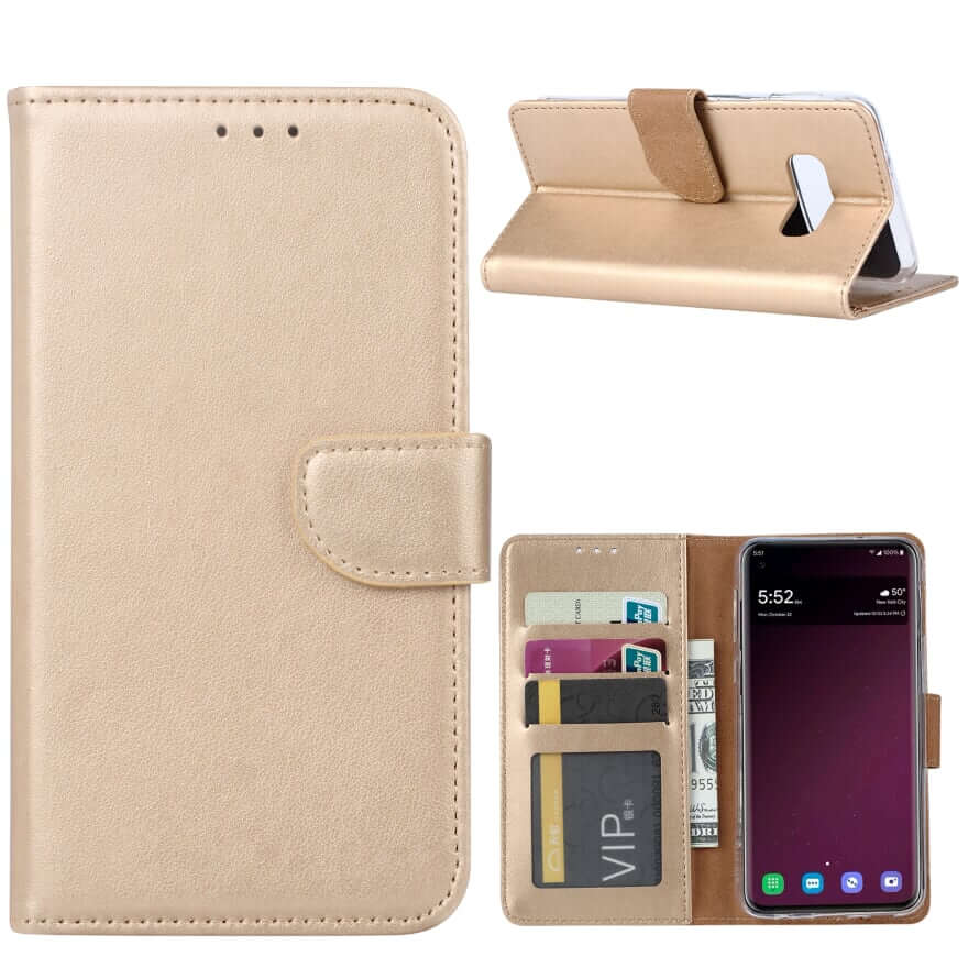 Boekmodelhoesje Samsung Galaxy S10e - Geelgoud -1