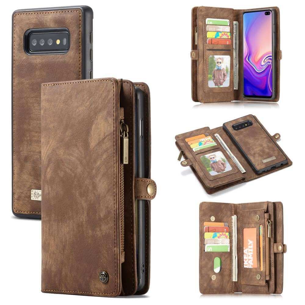 passage Zaklampen doel Caseme vintage Wallet Case Samsung Galaxy S10 Plus - Bruin