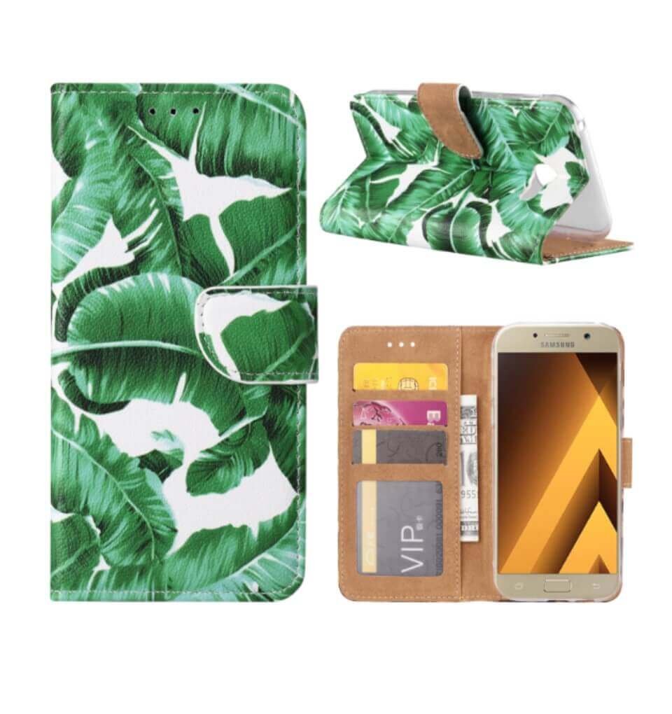 Groene Bladeren Boekmodelhoesje Samsung Galaxy A5 (2017) - Groen