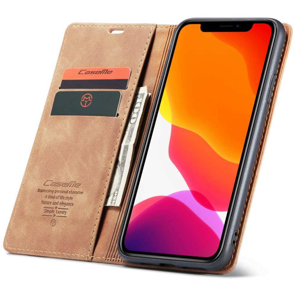 Caseme retro Book Case iPhone 11 Pro - Bruin