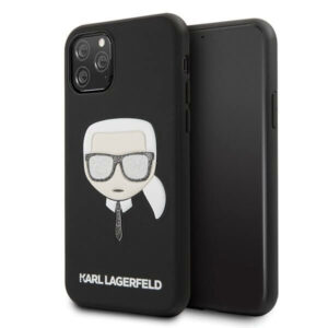 Karl Lagerfeld Iconic Boss Glitter iPhone 11 Pro - Zwart