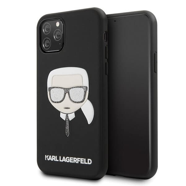 Karl Lagerfeld Iconic Boss Glitter iPhone 11 Pro - Zwart
