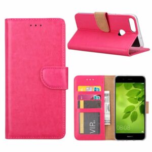 Boekmodelhoesje Huawei P Smart - Donkerroze -1