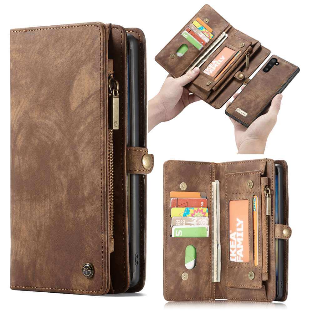Caseme vintage Wallet Case Samsung Galaxy Note 10 - Bruin