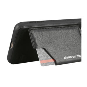 Pierre Cardin Leren Backcover Met Kaarthouder iPhone 8 Plus / 7 Plus - Zwart