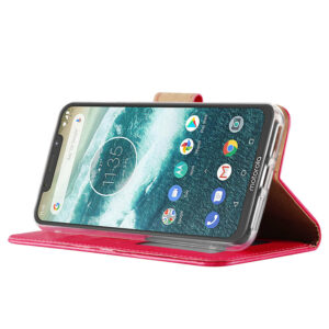 Boekmodelhoesje Motorola One - Donkerroze