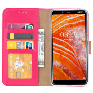Boekmodelhoesje Nokia 3.1 Plus - Donkerroze