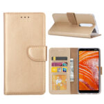 variatie FONU Booklet Hoesje Nokia 3.1 Plus – Goud