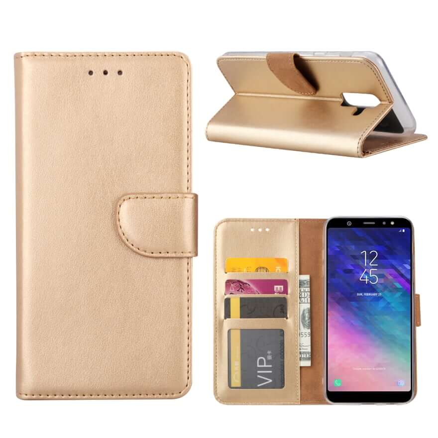 Boekmodelhoesje Samsung Galaxy A6 Plus (2018) - Geelgoud -1