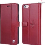 variatie Pierre Cardin Leder Book Cover Beschermhoesje iPhone 6s Plus / 6 Plus – Rood