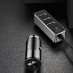 Baseus 4 USB Poorten Auto Oplader - Zwart