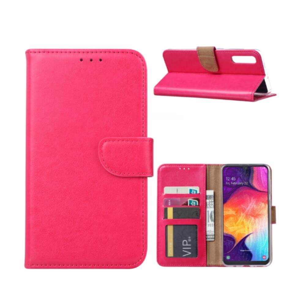 Boekmodelhoesje Samsung Galaxy A50 - Donkerroze