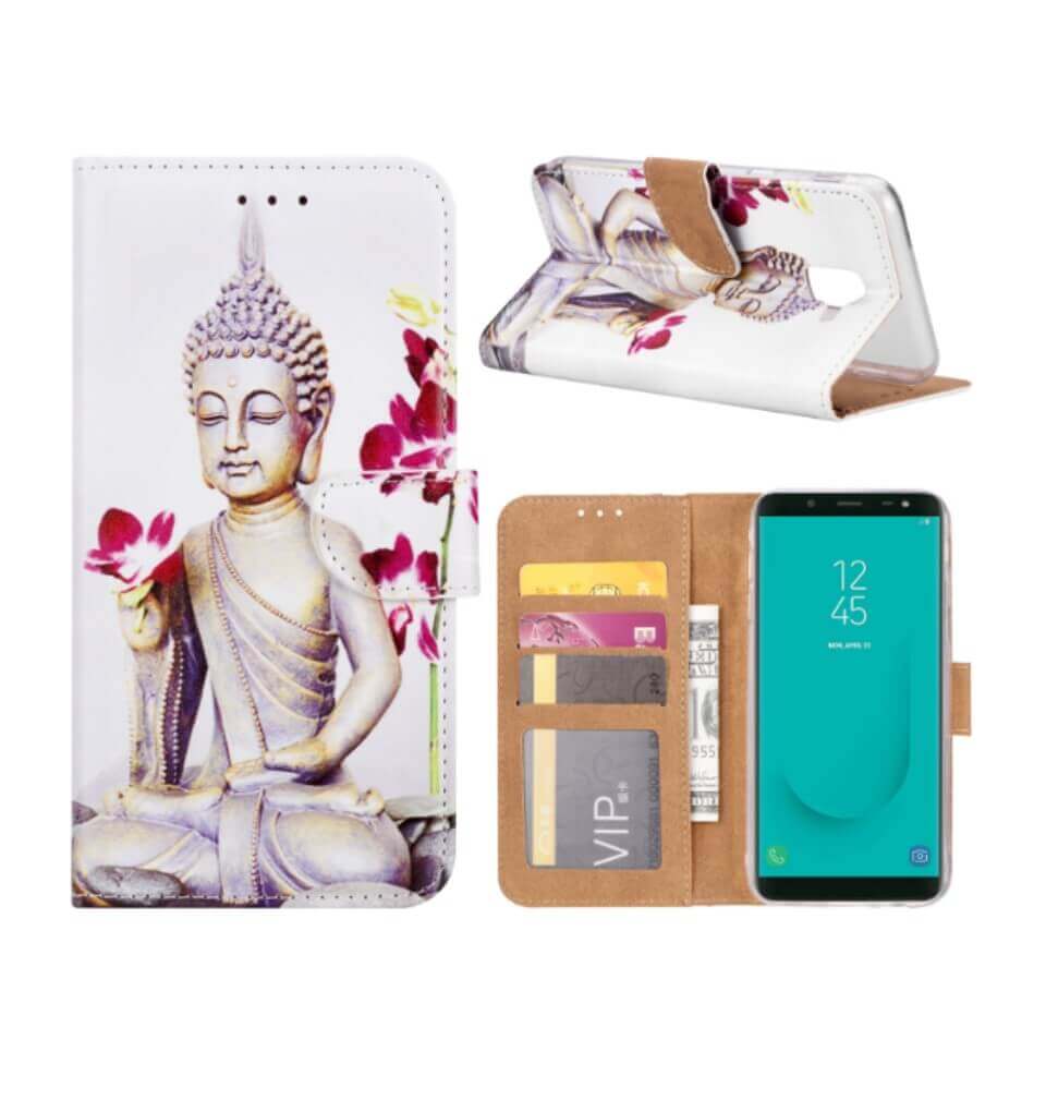 Buddha Boekmodelhoesje Samsung Galaxy J6 - Wit