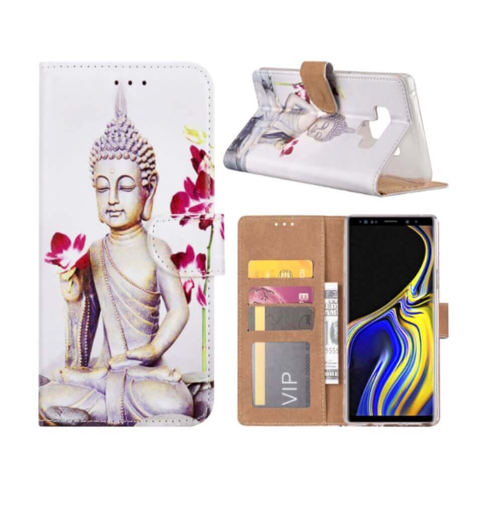 Buddha Boekmodelhoesje Samsung Galaxy Note 9 - Wit