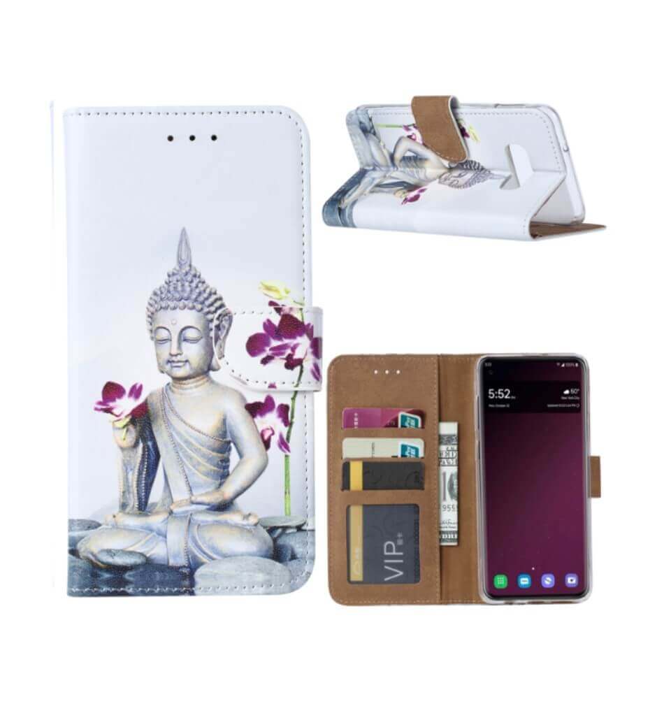 Buddha Boekmodelhoesje Samsung Galaxy S10e - Wit