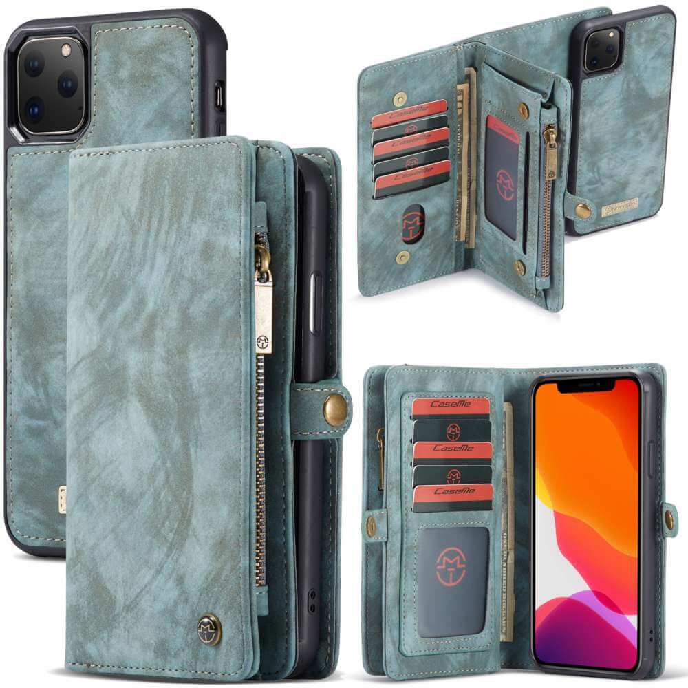 Caseme vintage Portemonnee Case iPhone 11 Pro Max - Blauw