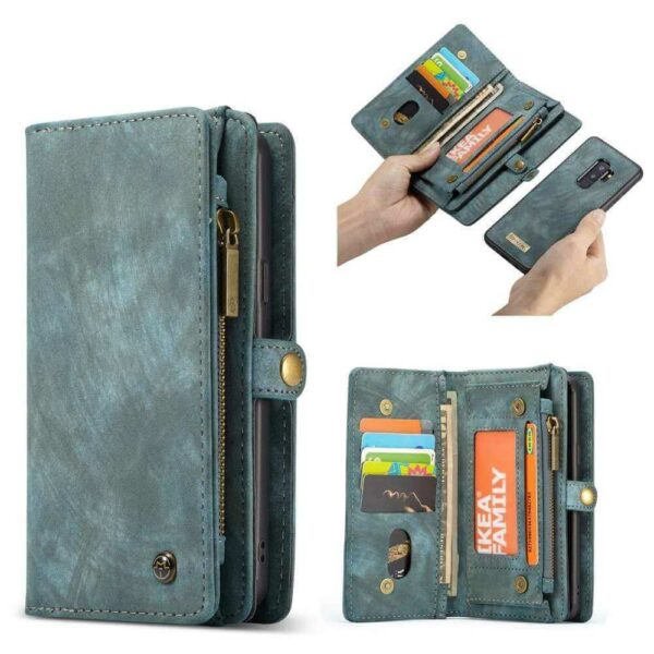 Caseme vintage Wallet Case Hoesje Samsung Galaxy S9 Plus - Blauw
