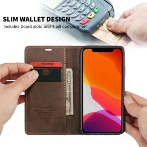 CaseMe Retro Boekmodel Hoesje iPhone 11 - Donkerbruin9
