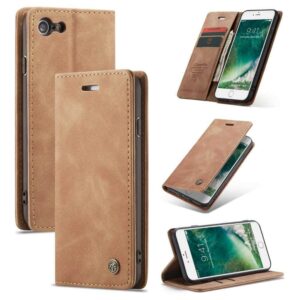 CaseMe Retro Boekmodel Hoesje iPhone 8 7 – Bruin 1
