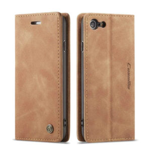 CaseMe Retro Boekmodel Hoesje iPhone 8 7 – Bruin 2