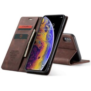 CaseMe Retro Beschermend Telefoonhoesje iPhone XS / X – Donkerbruin