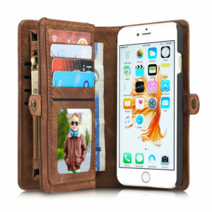 CaseMe Vintage Portemonnee Hoesje iPhone 6S Plus 6 Plus - Bruin (12)
