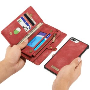 CaseMe Vintage Portemonnee Hoesje iPhone 8 Plus 7 Plus - Rood6