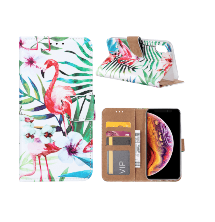 Flamingo Boekmodelhoesje iPhone XR - Roze -1
