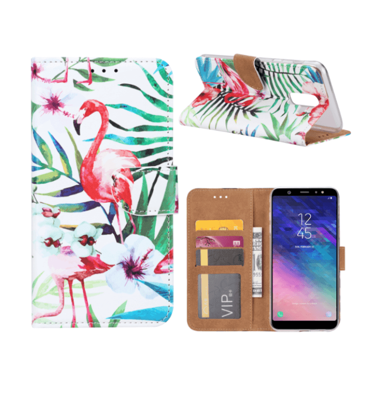 Flamingo Boekmodelhoesje Samsung Galaxy A6 Plus - Roze -1