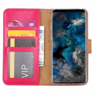Boekmodelhoesje Samsung Galaxy S9 - Donkerroze -2
