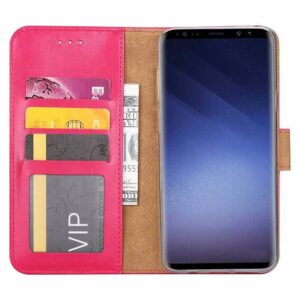 Boekmodelhoesje Samsung Galaxy S9 Plus - Donkerroze -2