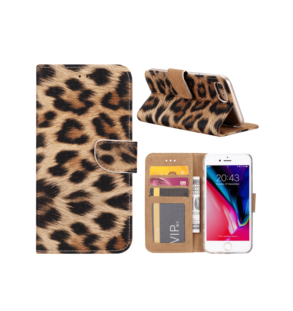 Luipaard Boekmodel Hoesje iPhone 8 Plus 7 Plus