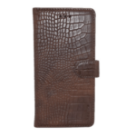 variatie FONU Croco Book Cover Beschermhoesje iPhone XR – Donkerbruin