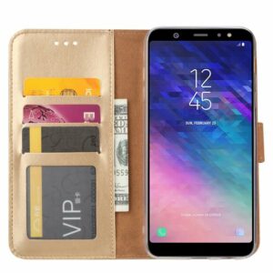 Boekmodelhoesje Samsung Galaxy A6 Plus (2018) - Geelgoud -2
