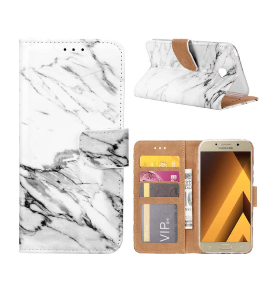 Marmeren Boekmodelhoesje Samsung Galaxy A5 (2017) - Wit