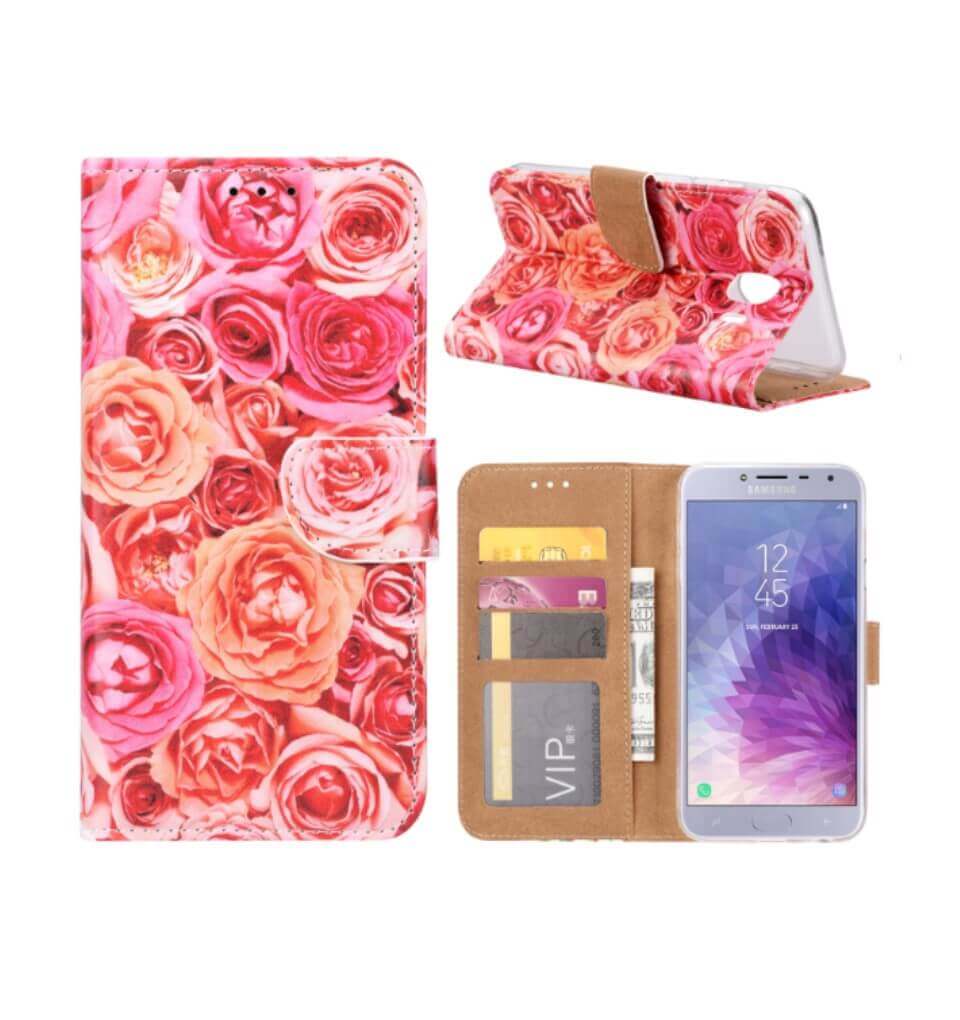 Rozen Boekmodelhoesje Samsung Galaxy J4 - Roze