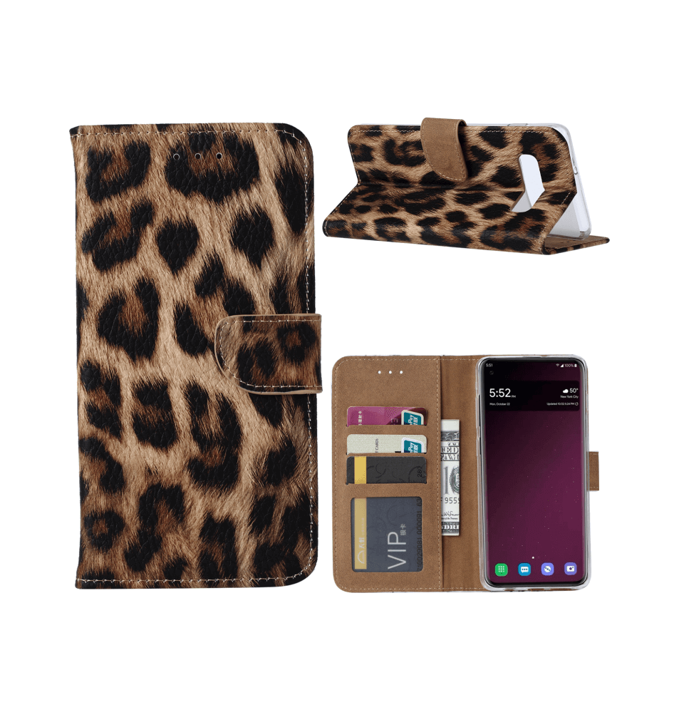 Luipaard boekmodel hoesje Samsung Galaxy s10
