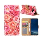 variatie FONU Telefoonboekje Roze Rozen Samsung S8