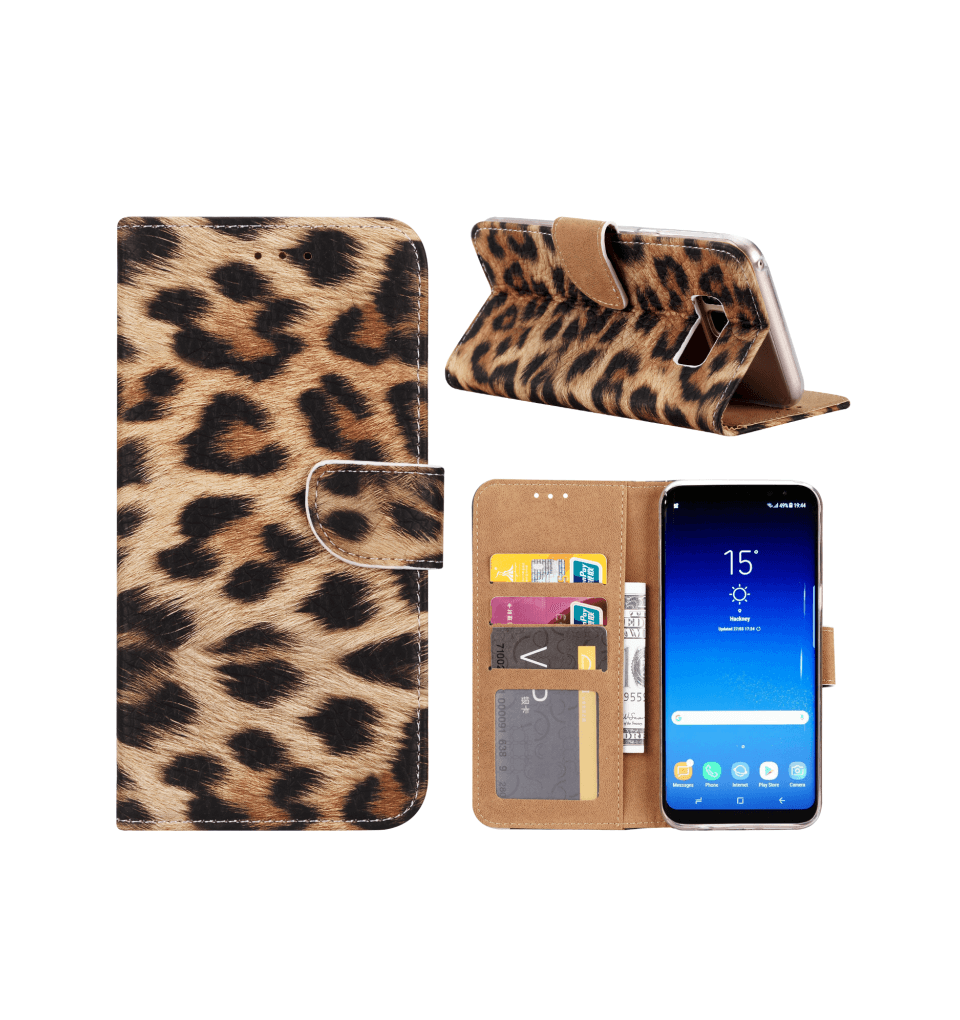 luipaard Boekmodel Hoesje Samsung Galaxy S8