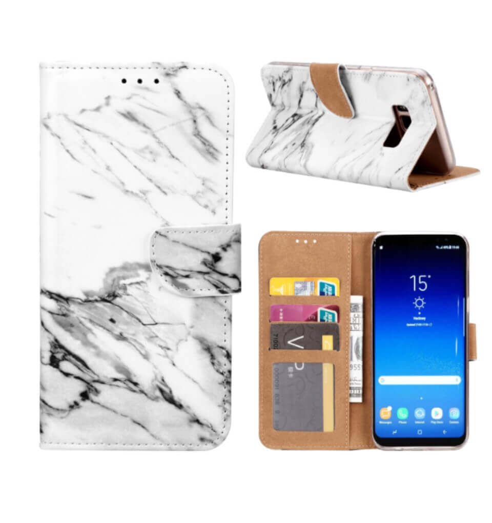 Marmeren Boekmodelhoesje Samsung Galaxy S8 - Wit
