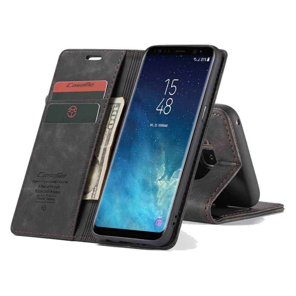 Caseme retro Booklet Case Samsung S8 Plus - Zwart