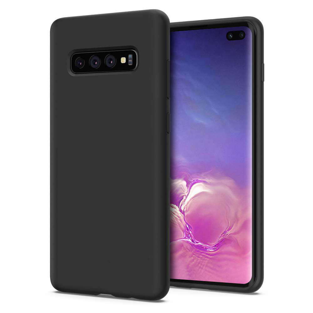 Siliconen Backcover Samsung Galaxy S10 Plus - Zwart