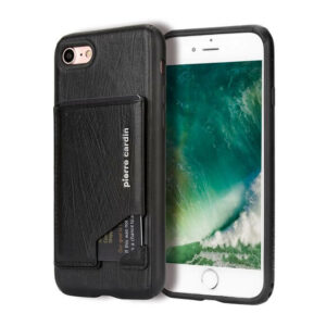 Pierre Cardin Leren Backcover Met Kaarthouder iPhone 8 / 7 - Zwart -1