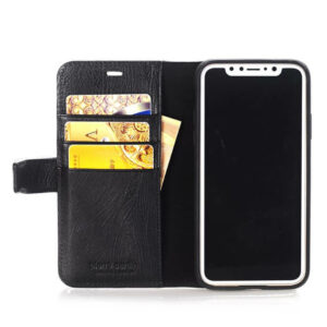 Pierre Cardin Lederen Boekmodel iPhone XS / X - Zwart -2