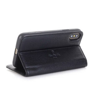 Pierre Cardin Lederen Boekmodel iPhone XS / X - Zwart -4
