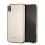 variatie GUESS Siliconen Backcover Hoesje iPhone XR – Goud
